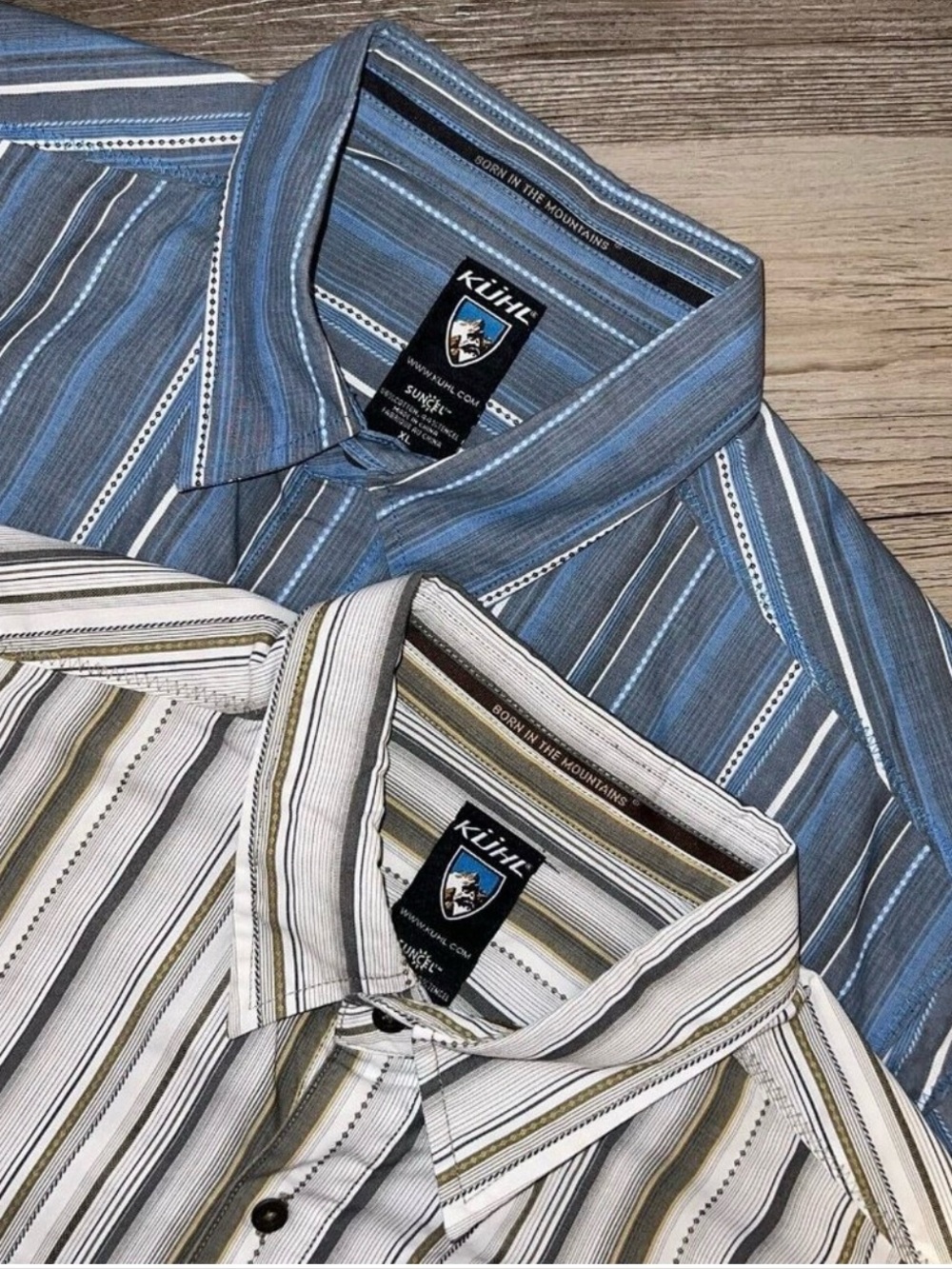 Bundle! Kuhl Suncel Button Up Shirt Mens Sz XL Striped Pocket Outdoor Hiking EUC